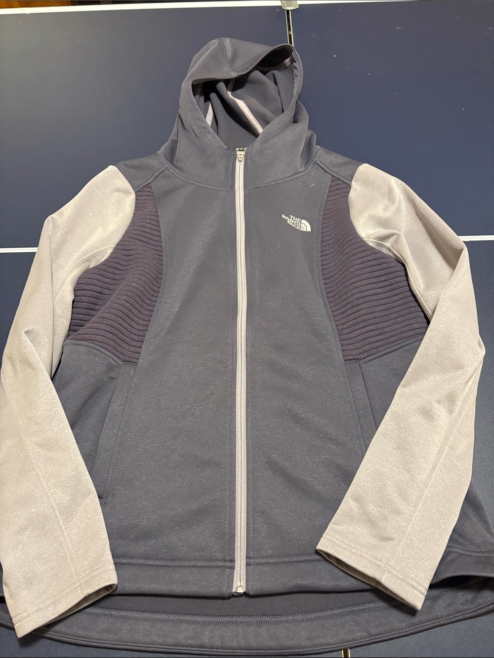 The North Face Two-Tone Hooded Full-Zip Jacket - Charcoal & Light Gray
